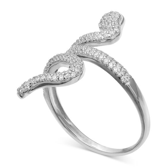 Giani Bernini Cubic Zirconia Snake Ring in Sterling Silver Size 7 - Picture 2 of 10